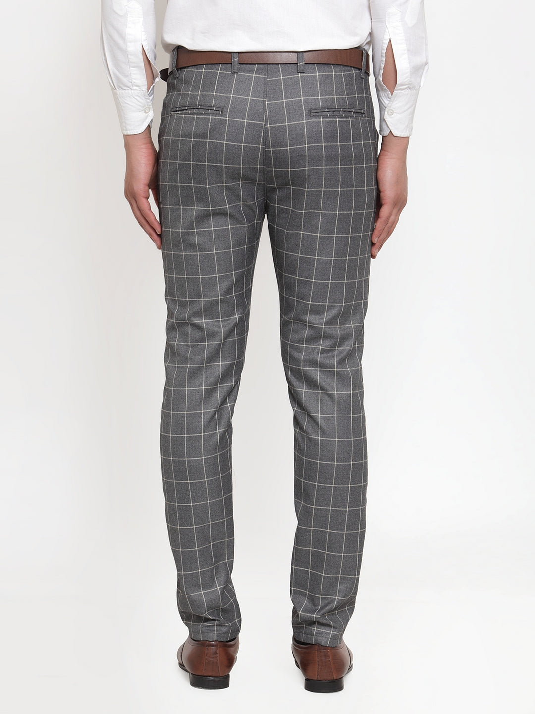 Buy Grey Check Trousers for Women | ONLY | 242360501