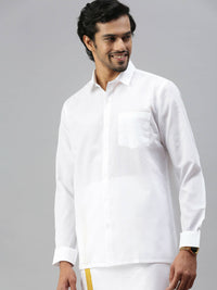 Thumbnail for Ramraj Cotton Mens Full Sleeve Formal 100 % Cotton White Shirt - Distacart