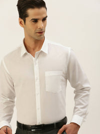 Thumbnail for Ramraj Cotton Mens Full Sleeve Formal Poly Cotton White Shirt - Distacart