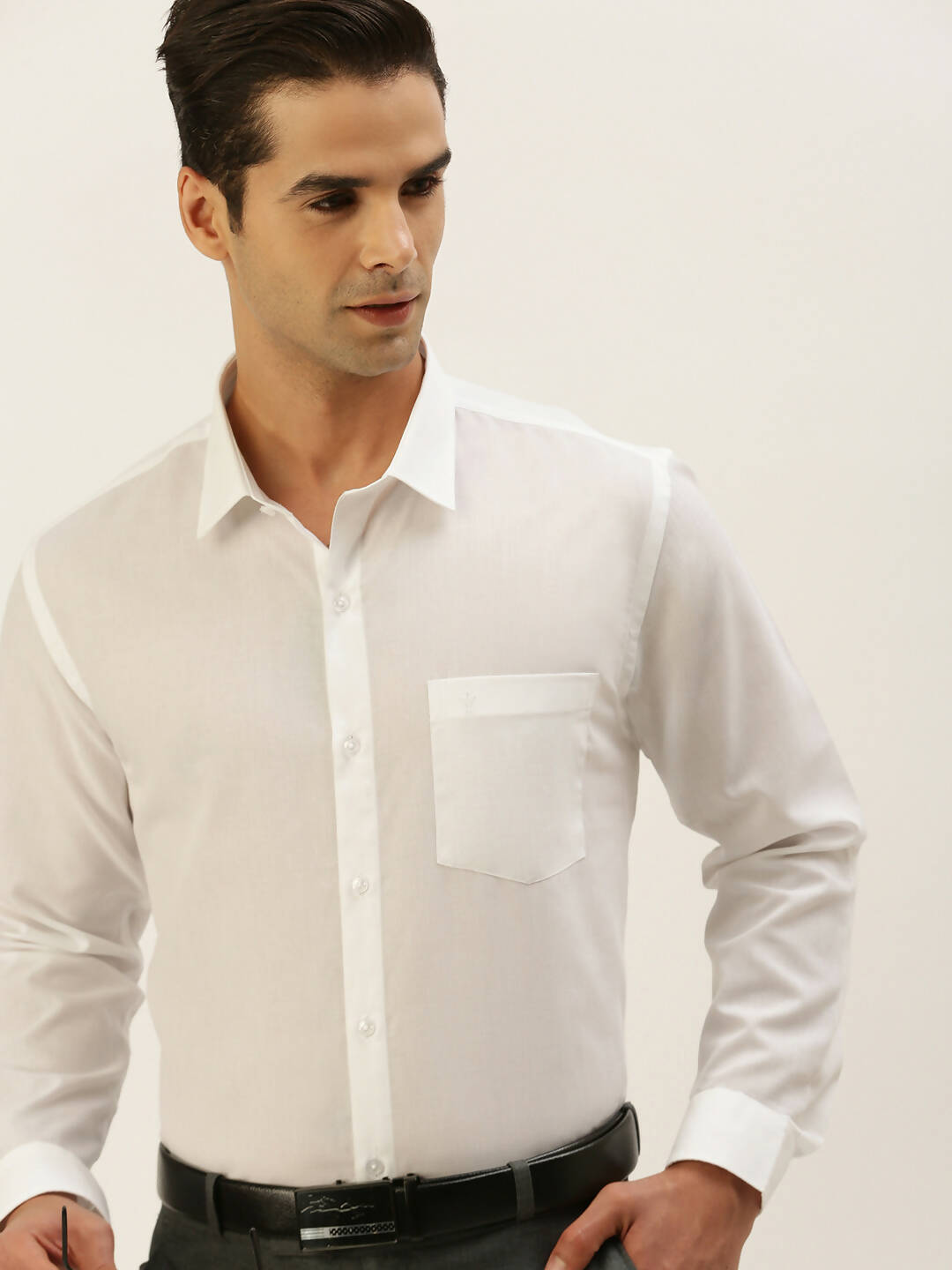 Buy Ramraj Cotton Mens Full Sleeve Formal Poly Cotton White Shirt Online at  Best Price
