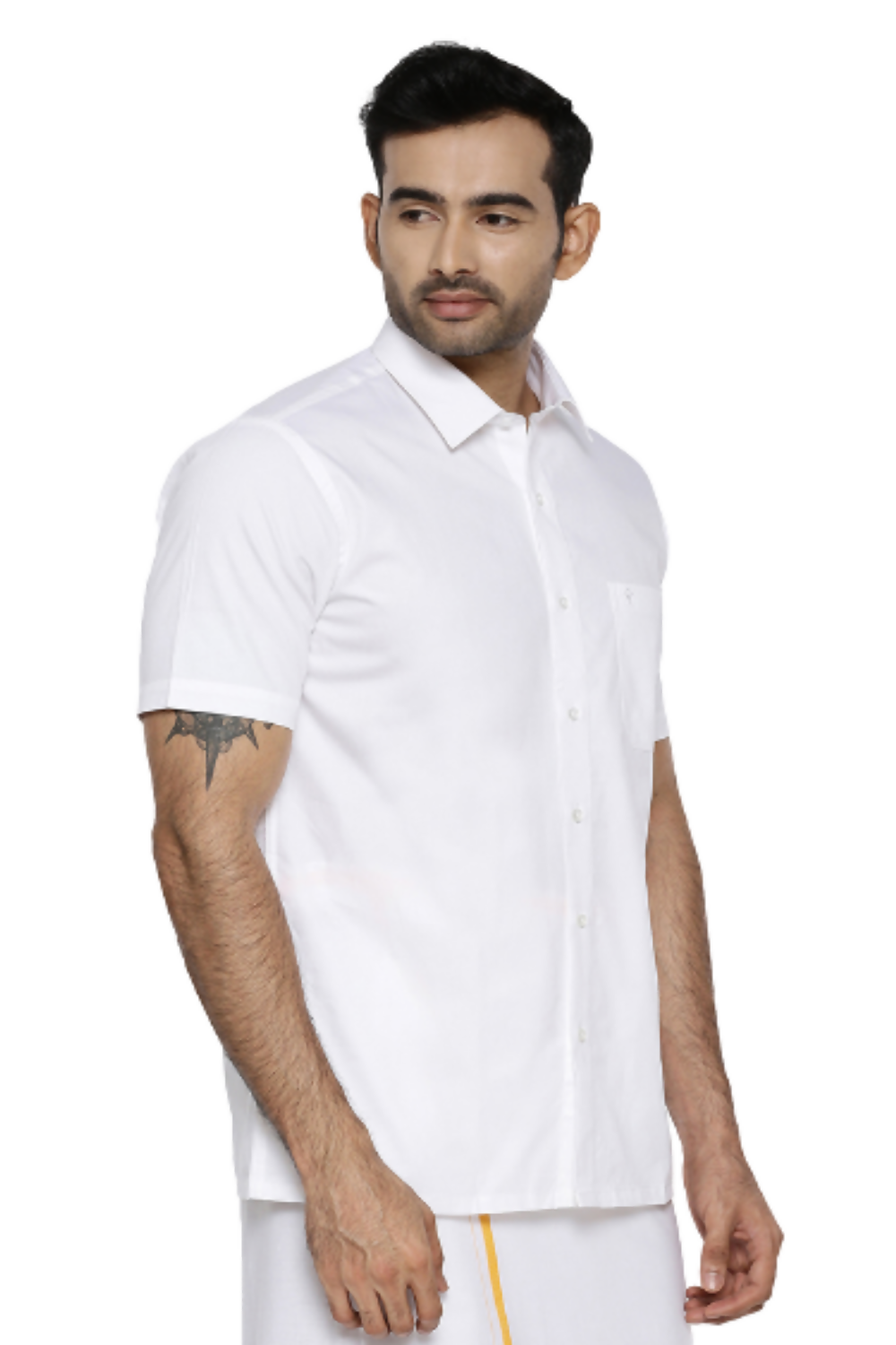 Ramraj Cotton Mens Half Sleeve Formal 100 % Cotton White Shirt - Distacart