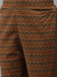 Thumbnail for Yufta Women Mustard Brown Sequinned Pure Cotton Kurta with Trouser