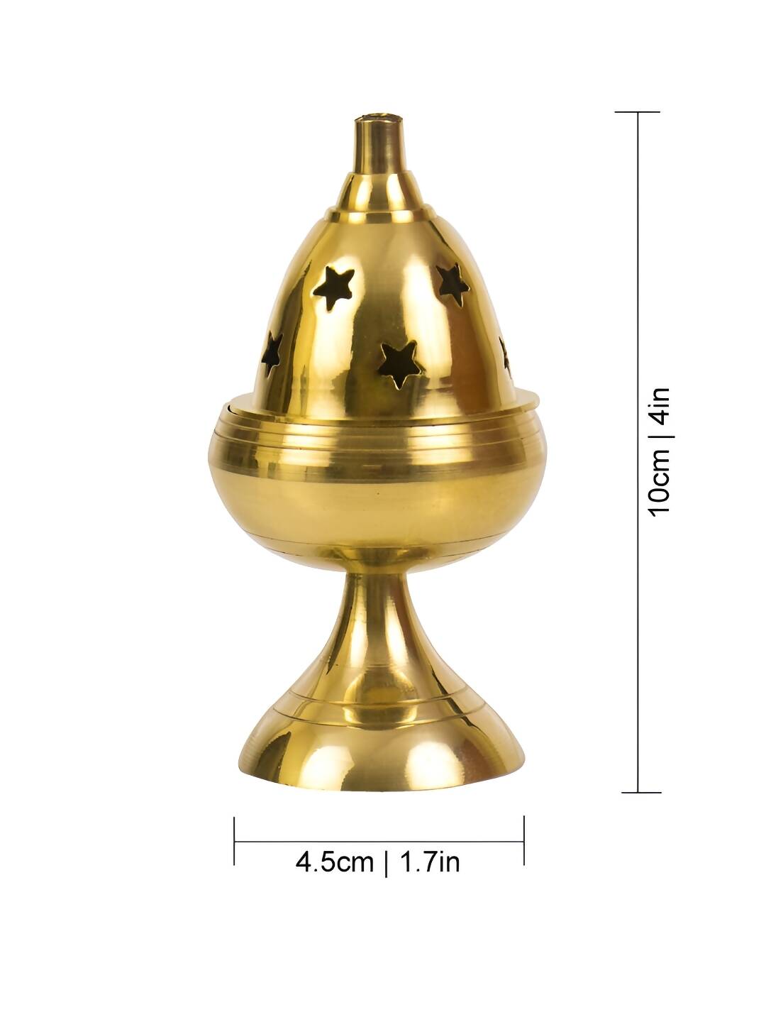 Spillbox Gold-Toned Brass Akhand Diya With Stand Pooja Essential - Distacart