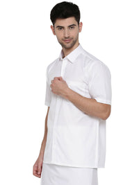 Thumbnail for Ramraj Cotton Mens Half Sleeve Formal 100 % Cotton White Shirt - Distacart