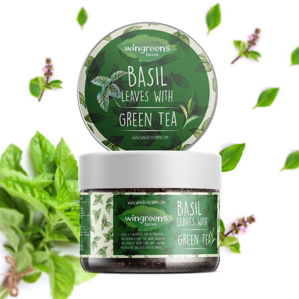 Buy Wingreens Farms Basil Leaves With Green Tea Online at Best