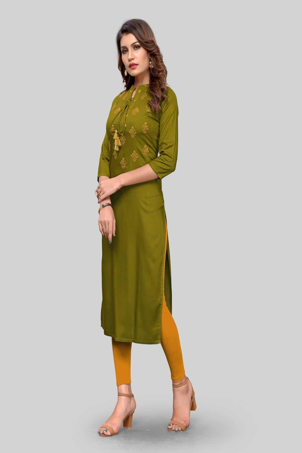 Mehndi Color Party Wear Designer Indo-Western Plazo With Choli :: ANOKHI  FASHION