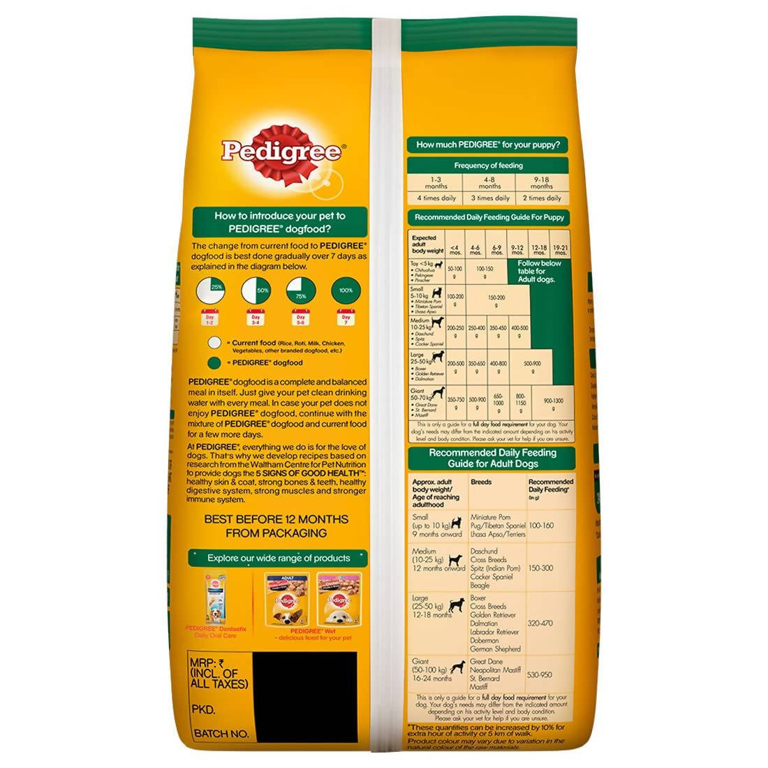 Buy Pedigree Puppy Adult Vegetarian Dry Dog Food Online at Best Price Distacart