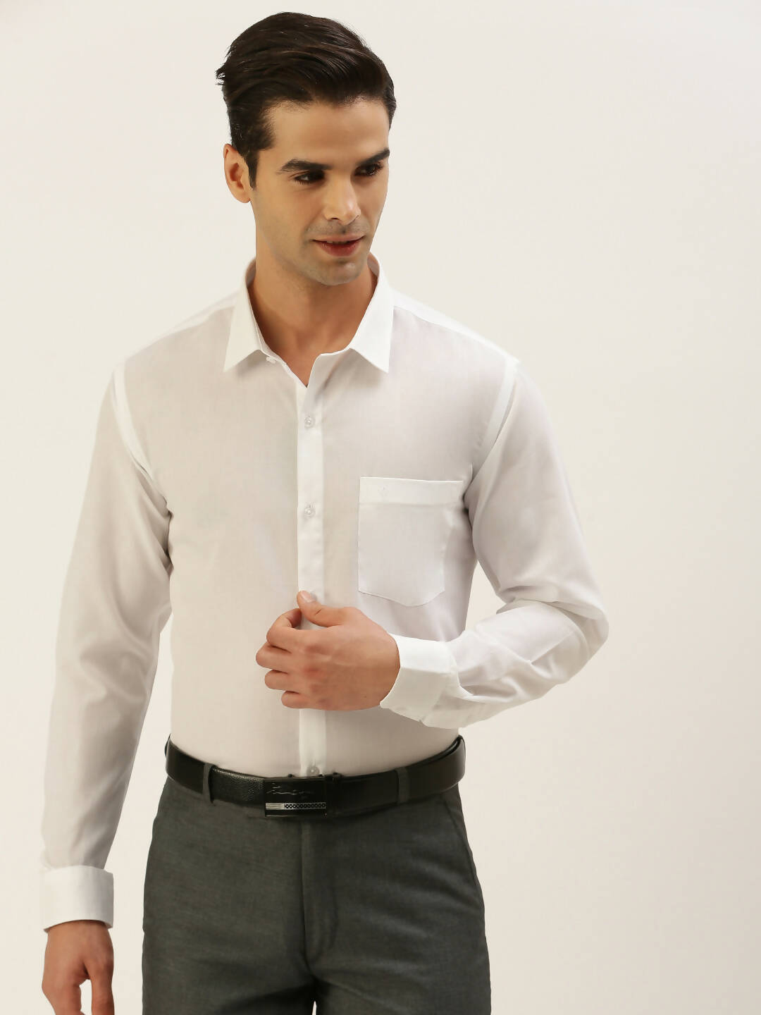 Buy Ramraj Cotton Mens Full Sleeve Formal Poly cotton White Shirt Online at  Best Price