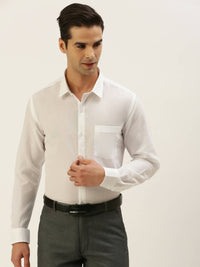 Thumbnail for Ramraj Cotton Mens Full Sleeve Formal Poly Cotton White Shirt - Distacart