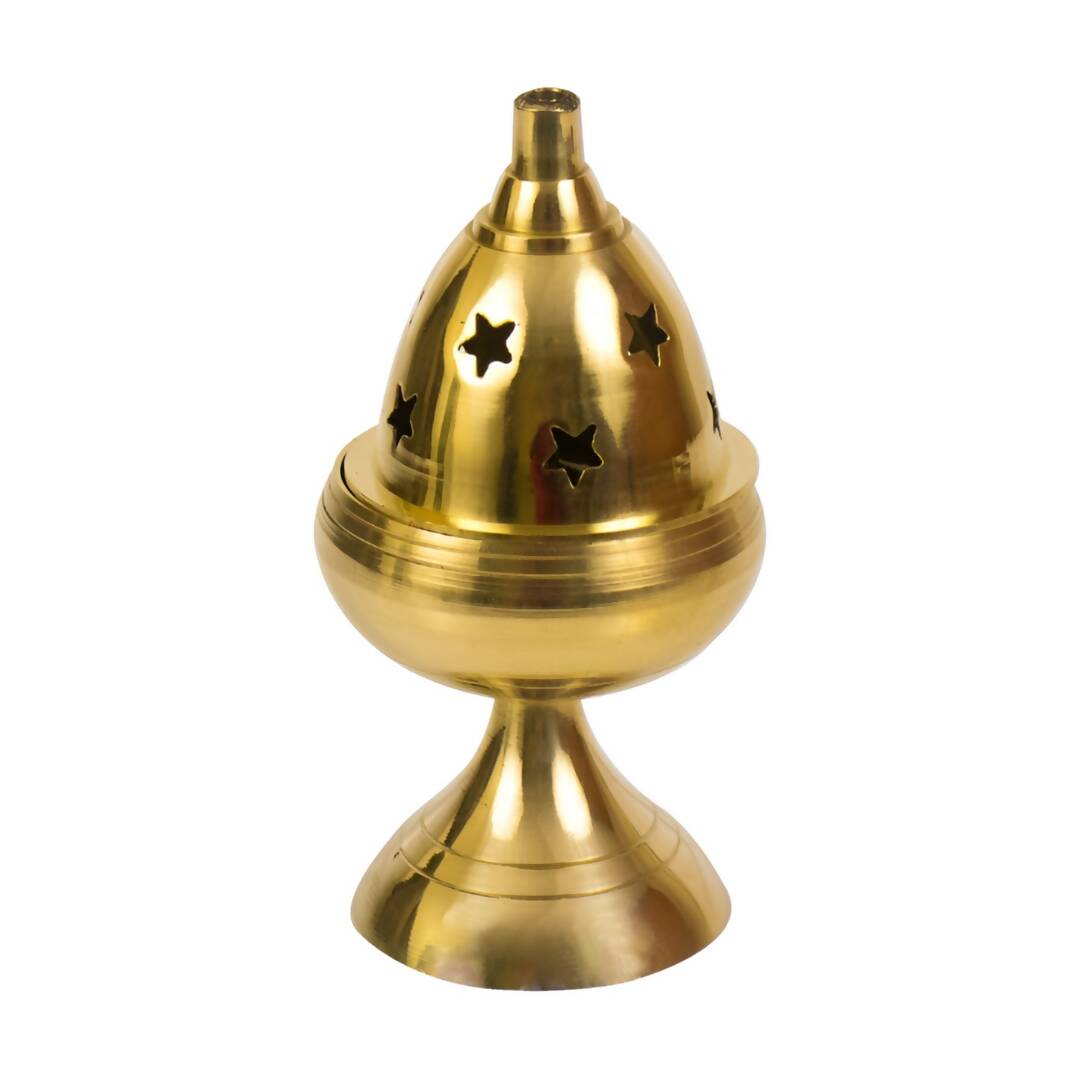 Spillbox Gold-Toned Brass Akhand Diya With Stand Pooja Essential - Distacart