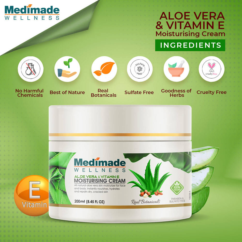 Medimade Wellness Aloe Vera & Vitamin E Moisturising Cream - Distacart