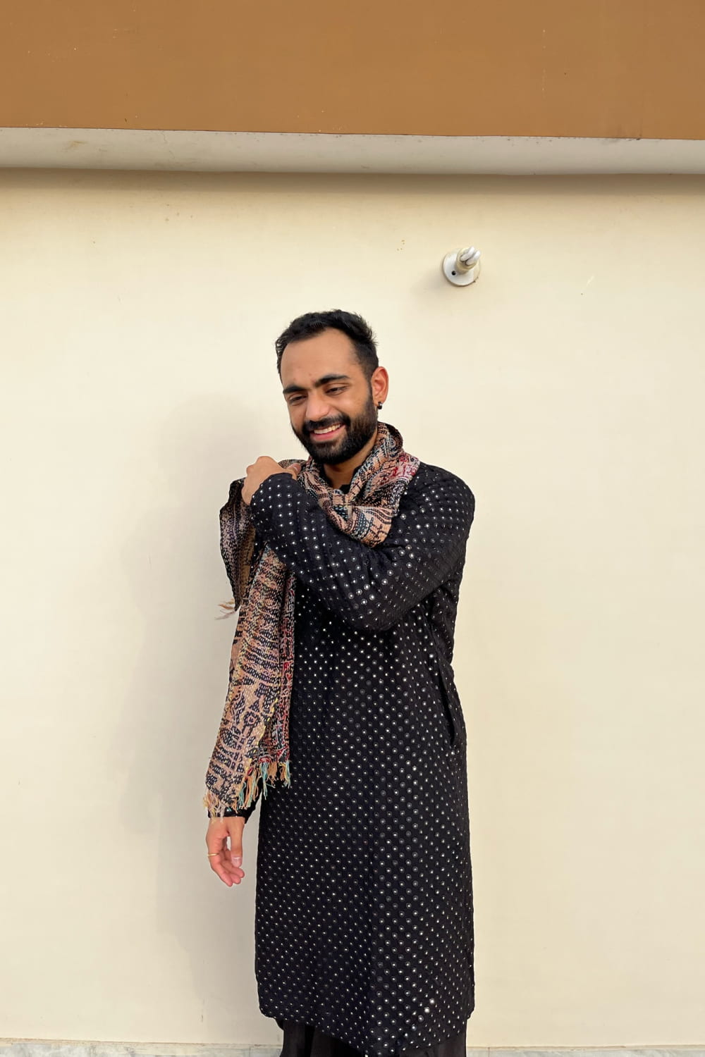 Black Mirror Designer Kurta by Hilo Designs - Distacart