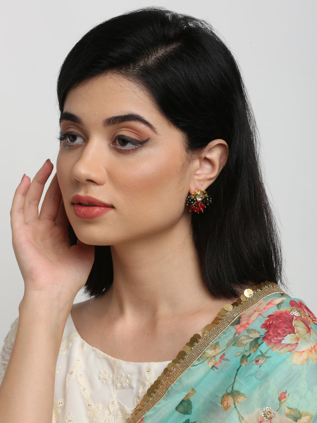 Kundan Studs - Ruby Raang - Distacart