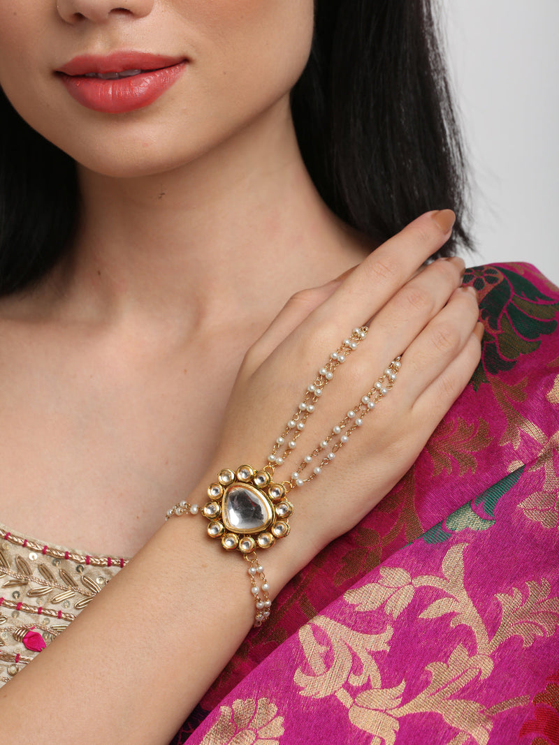 Kundan bracelet with on sale ring online shopping