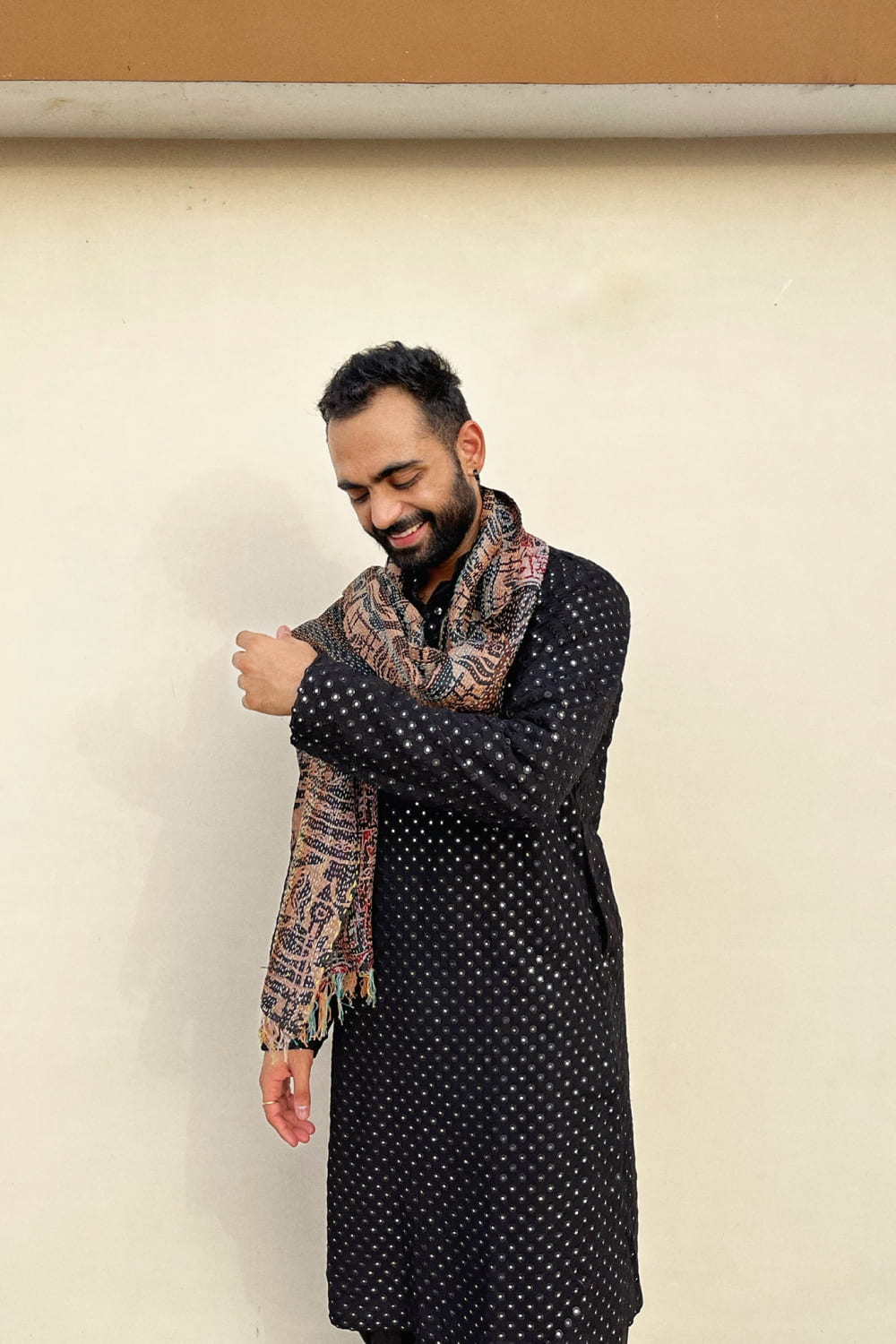 Black Mirror Designer Kurta by Hilo Designs - Distacart