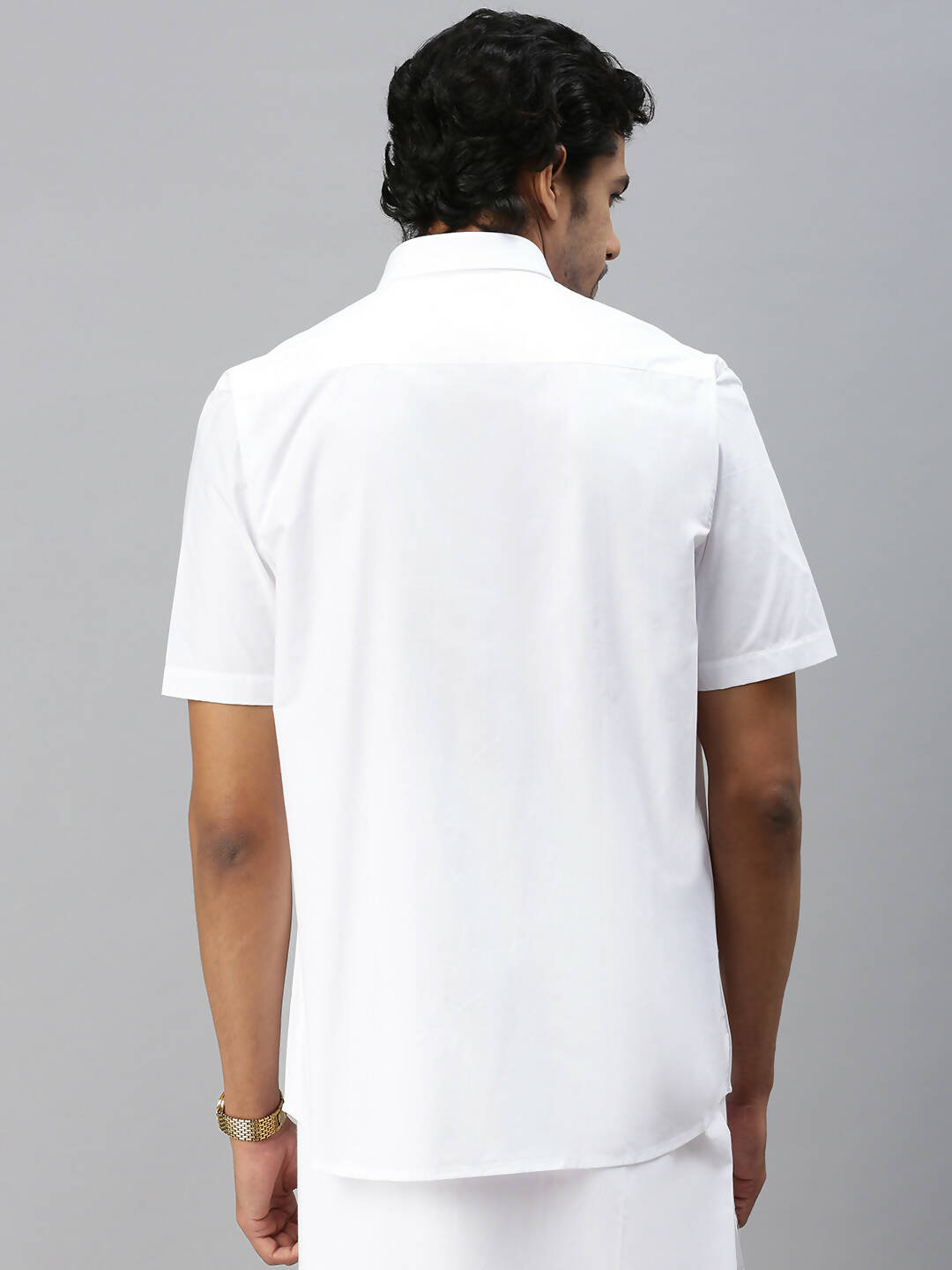 Ramraj Cotton Mens Half Sleeve Formal 100 % Cotton White Shirt