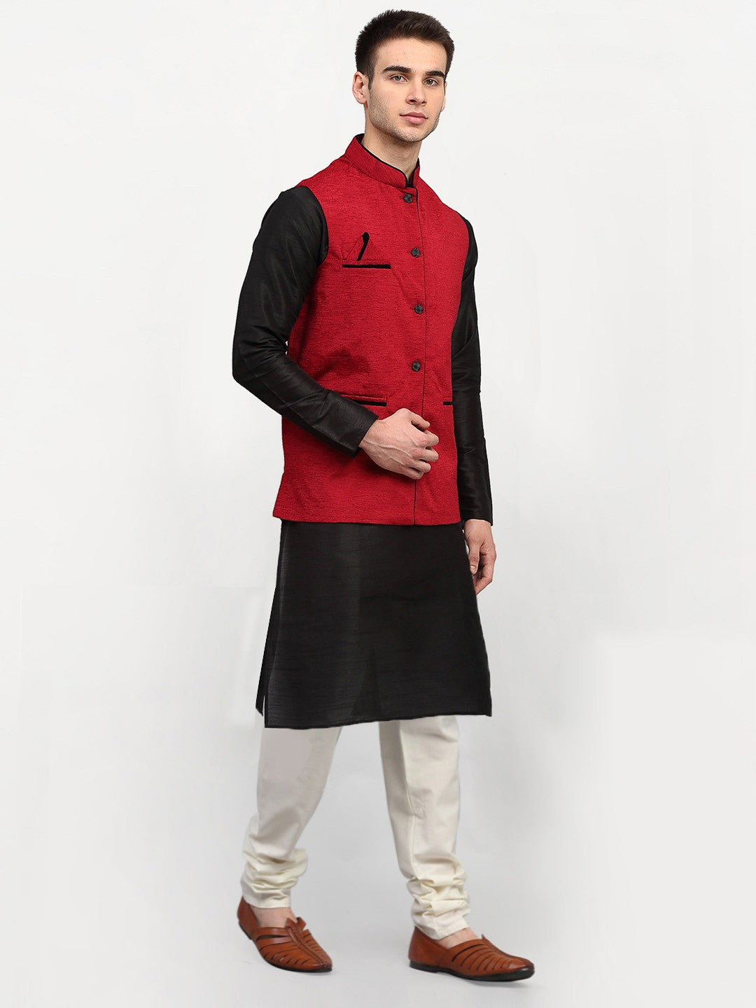 Casual Wear Men Mehrun Kurta Pajama With Nehru Jacket, Size: 38.0 and 42.0  at Rs 1200/piece in Bhopal