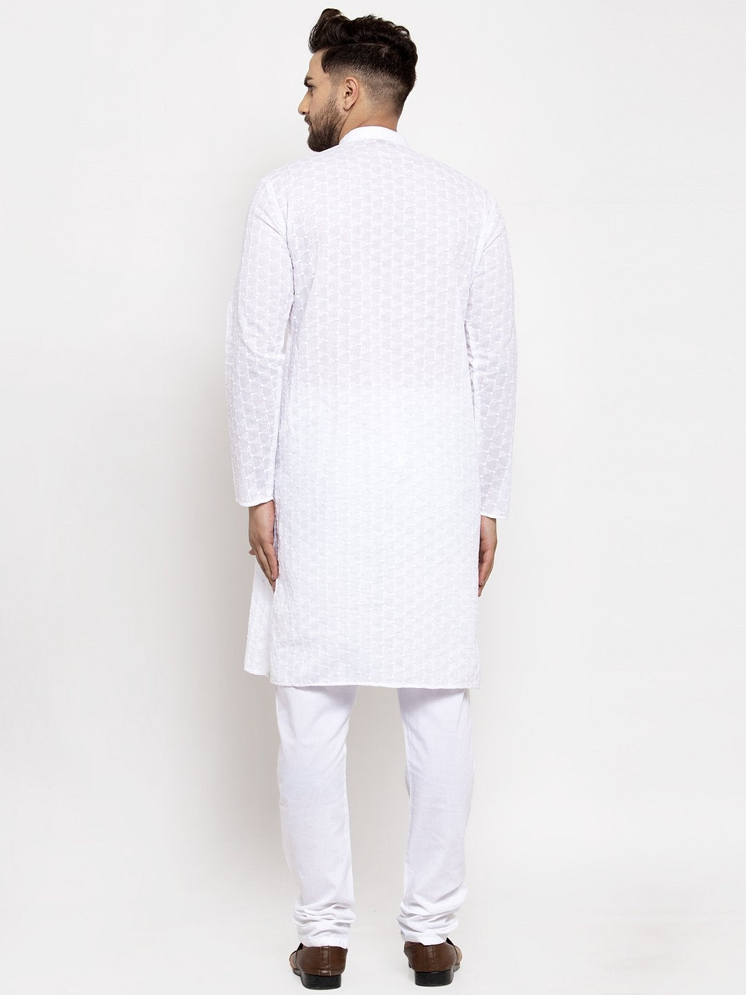 Jompers Men White Chikan Kurta Only - Distacart