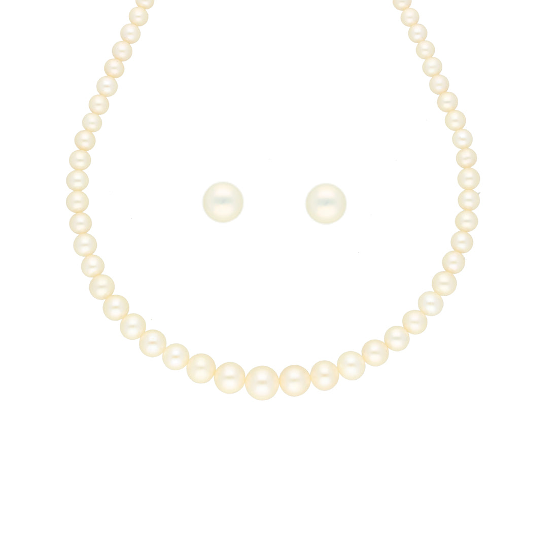 J Pearls Single Line Round Pearl Necklace - Real Pearl Jewelry - Distacart