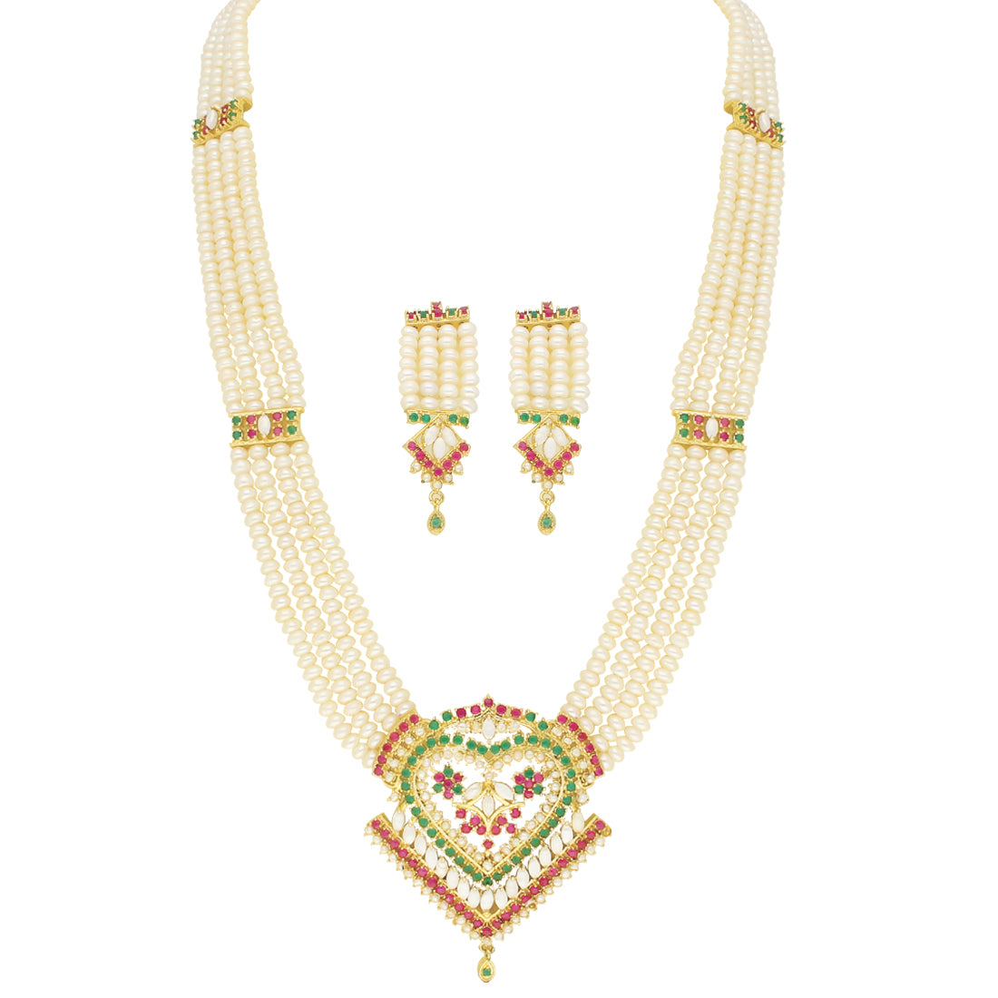 J Pearls Exclusive Rani Necklace Set - Real Pearl Jewelry - Distacart