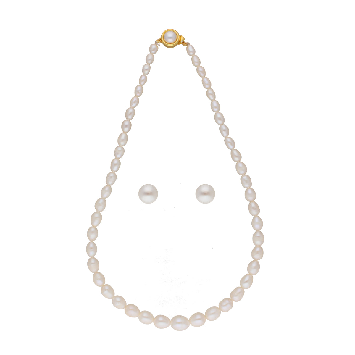 J Pearls White Graded Oval Pearl Necklace - Real Pearl Jewelry - Distacart