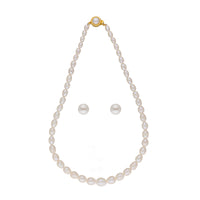 Thumbnail for J Pearls White Graded Oval Pearl Necklace - Real Pearl Jewelry - Distacart