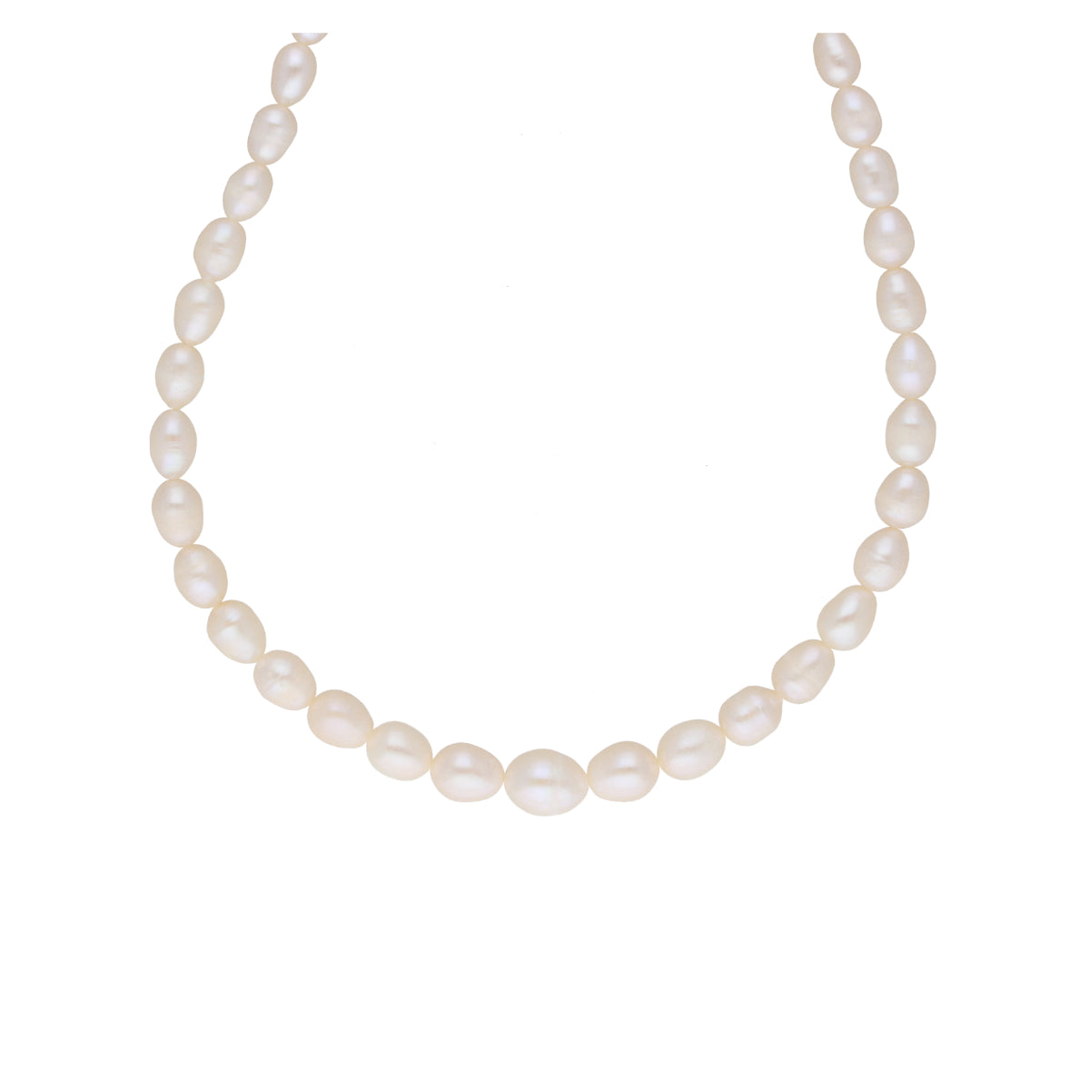 J Pearls White Graded Oval Pearl Necklace - Real Pearl Jewelry - Distacart