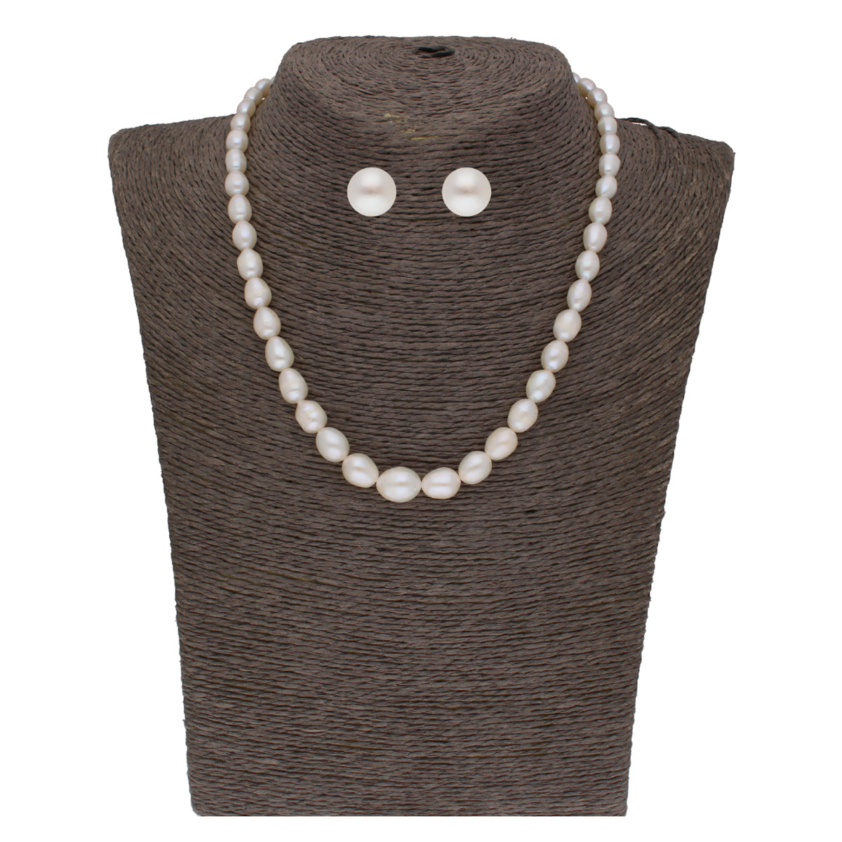 J Pearls White Graded Oval Pearl Necklace - Real Pearl Jewelry - Distacart