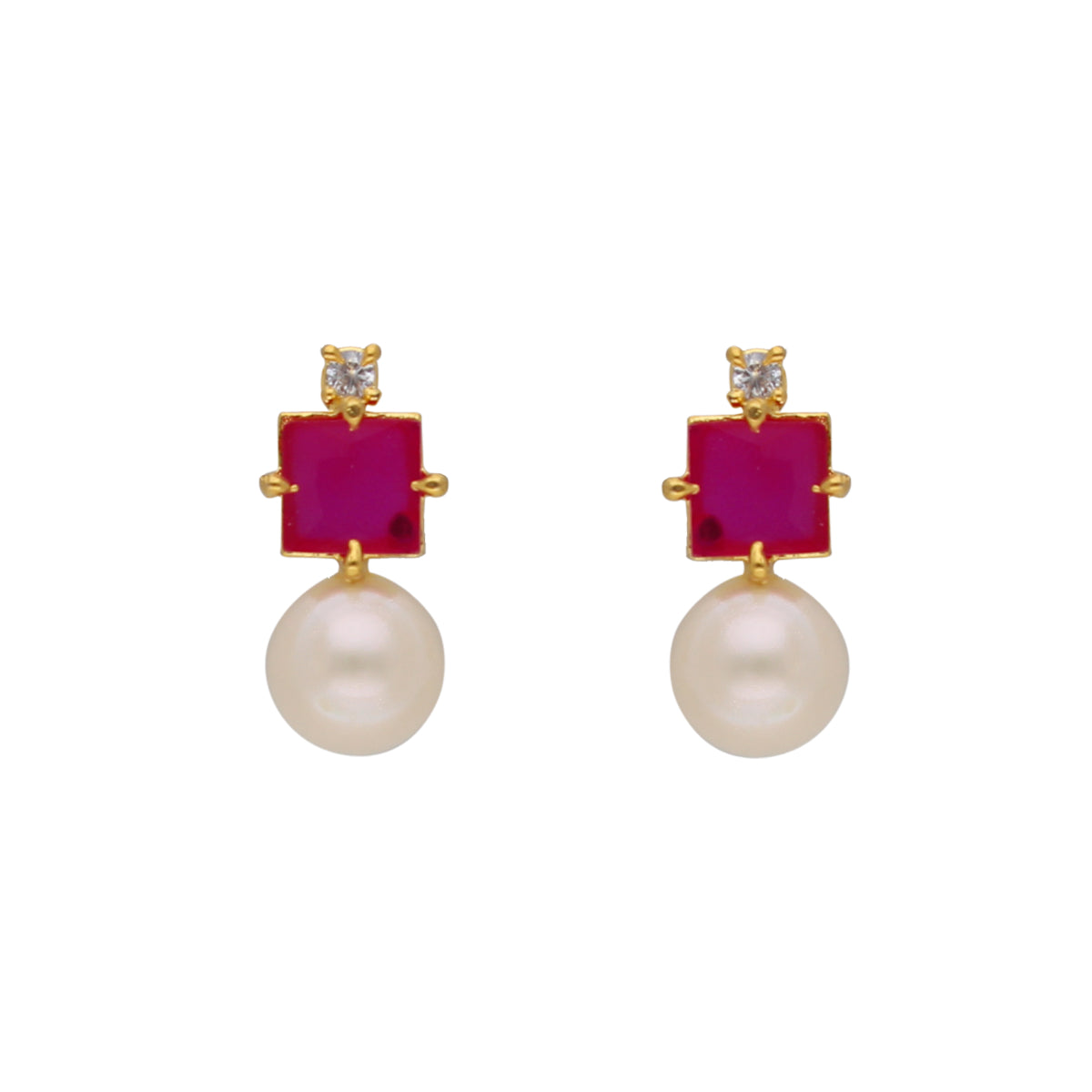 J Pearls Classic Red Pearl Pendant Set - Real Pearl Jewelry - Distacart