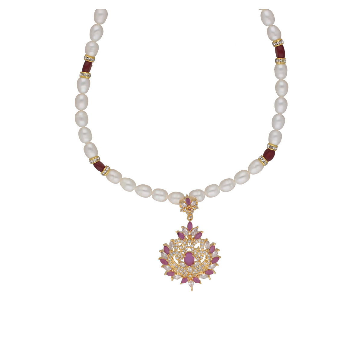 J Pearls Dheeksha 1 Line Pearl Sets - Real Pearl Jewelry - Distacart