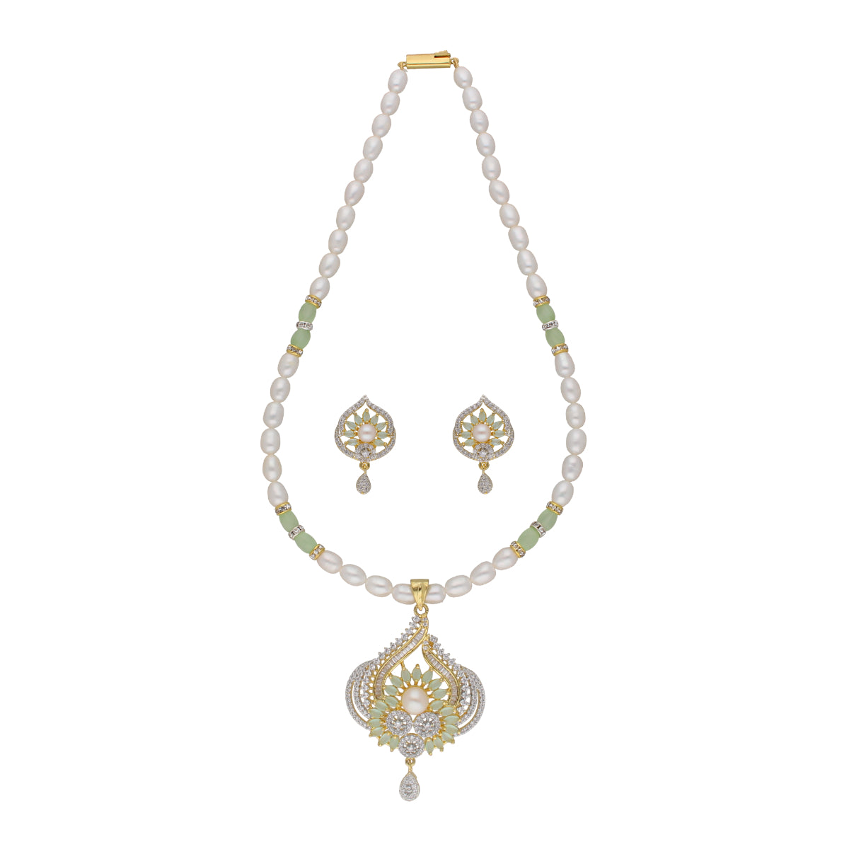 J Pearls Dhavni 1 Line Pearl Sets - Real Pearl Jewelry - Distacart