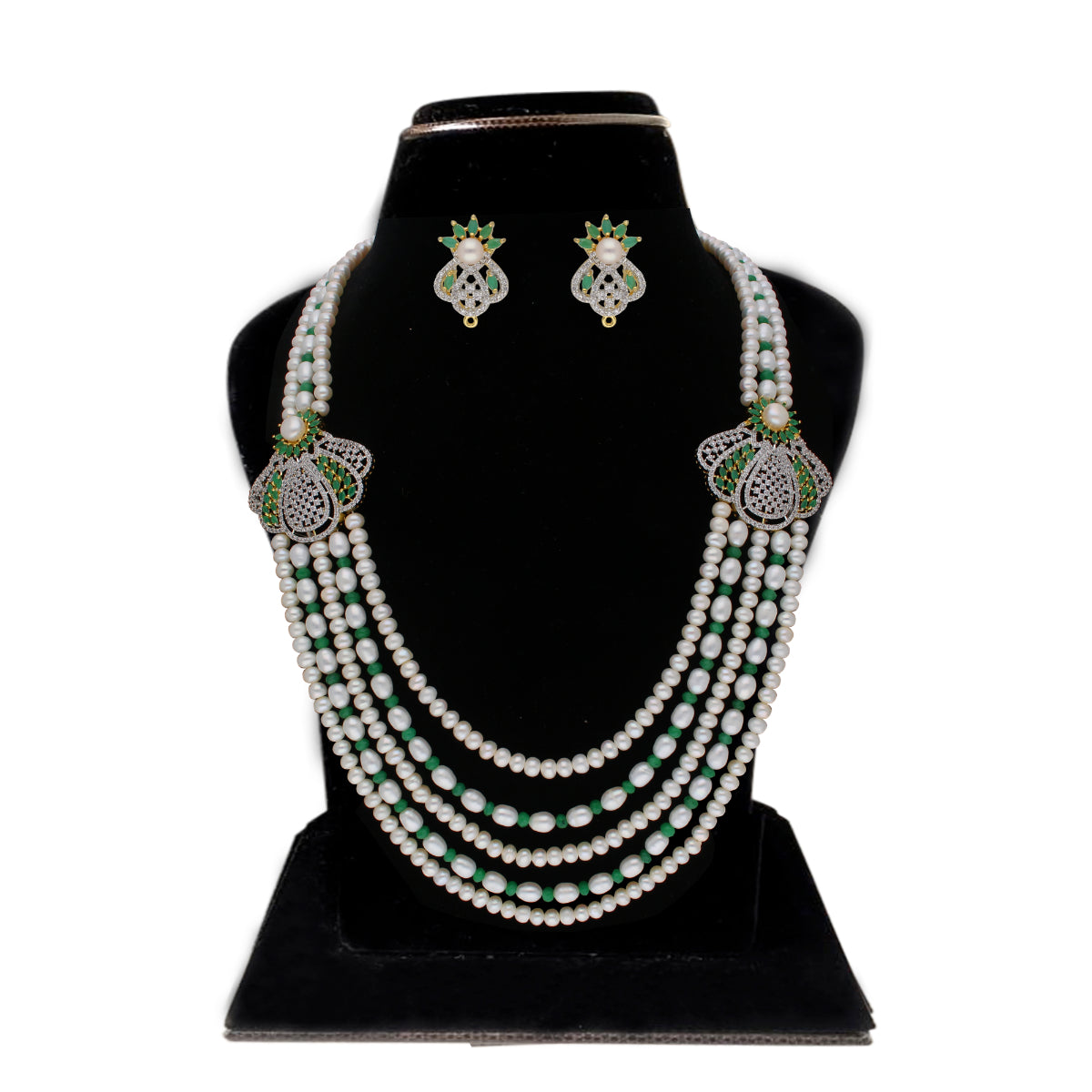 J Pearls Baldar 5 Lines Pearl Sets - Real Pearl Jewelry - Distacart