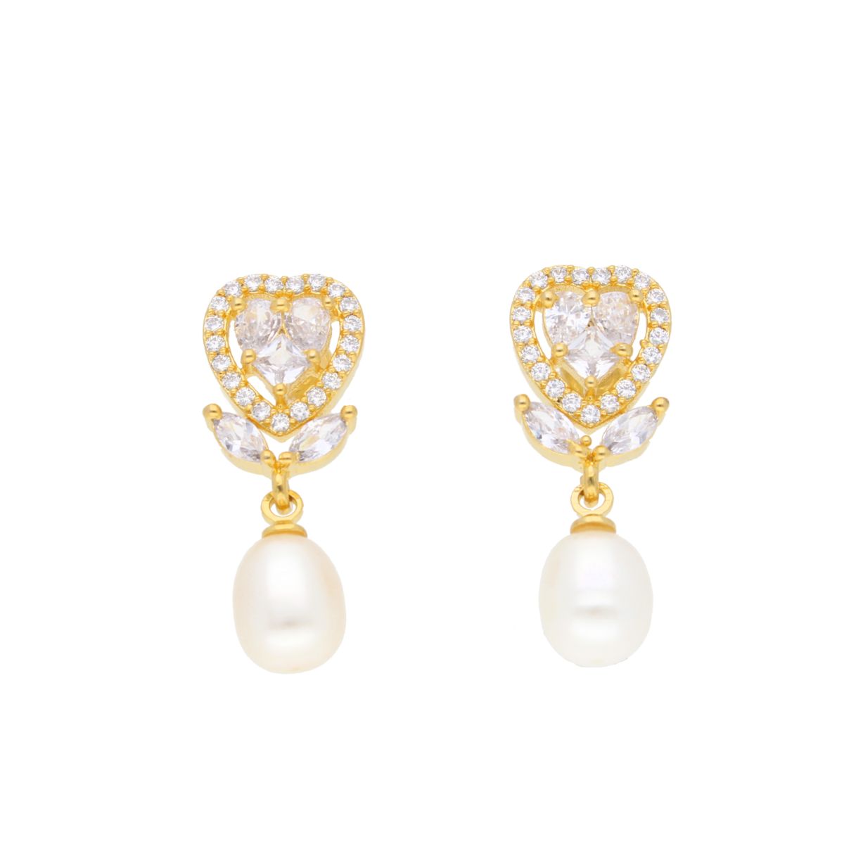 9 K Yellow Gold Earrings with Pearl - Ref No AP528-4514 / Apart