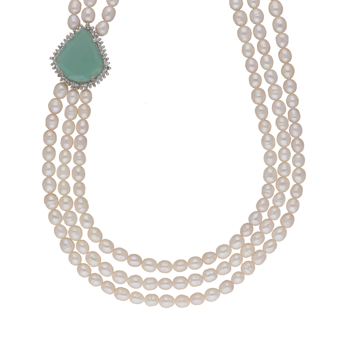 J Pearls Jabala 3 Lines Pearl Set - Real Pearl Jewelry - Distacart