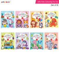 Thumbnail for Jolly Kids Colouring for Fun Books For Kids Set of 8| Each Book 64 Images| Colouring & Painting Books| Ages 3 - 8 Year - Distacart