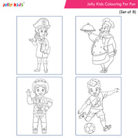 Thumbnail for Jolly Kids Colouring for Fun Books For Kids Set of 8| Each Book 64 Images| Colouring & Painting Books| Ages 3 - 8 Year - Distacart