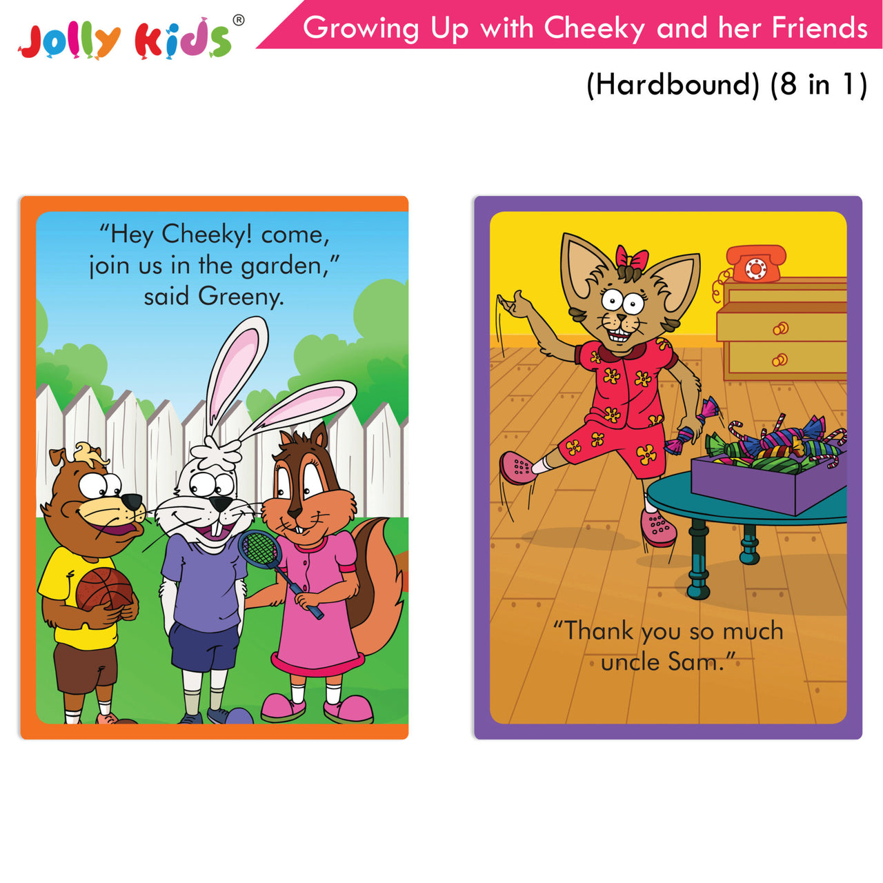 Jolly Kids Growing Up with Cheeky and Her Friends (8 in 1)|Character base Story Book for Kids Ages 3-8 years| Hardbound Book - Distacart