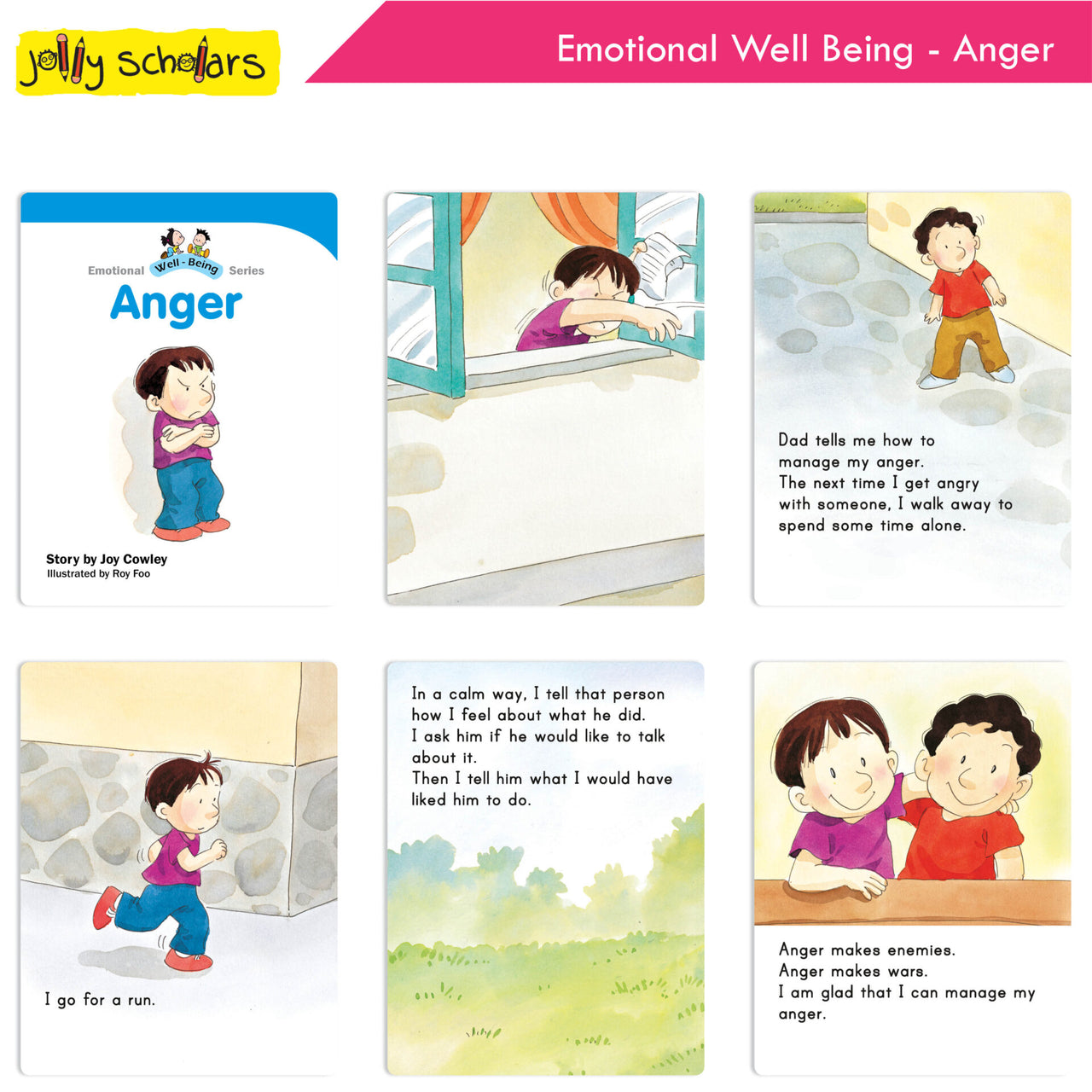 Jolly Scholars Emotional Well Being Story Books Set of 8 Ages 3-6 Years For Kids Learn Beauty, Anger, Sadness, Love Family & Friends etc. - Distacart