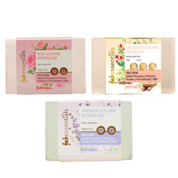 Thumbnail for Fabessentials Assorted Glycerin Bathing Bars Combo - Rose, Sandalwood & Lavender - Distacart