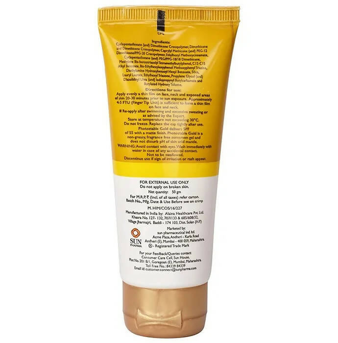 Photostable Gold Sunscreen Gel SPF 55 - Distacart