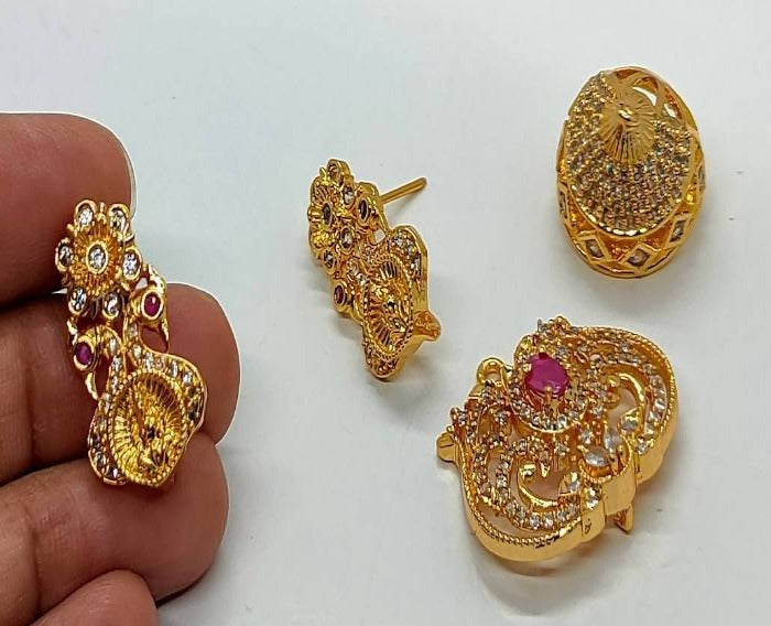 Buy Trendy Peacock Earrings Light Weight Simple Gold Earrings Designs for  Daily Use