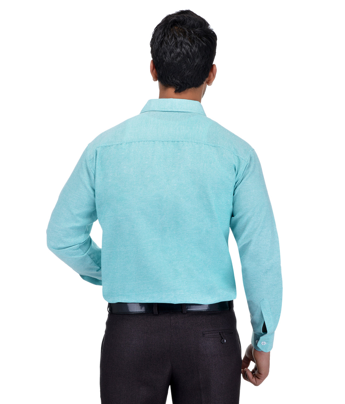 RIAG Light Blue Men's Full Sleeves Solid Shirt - Distacart