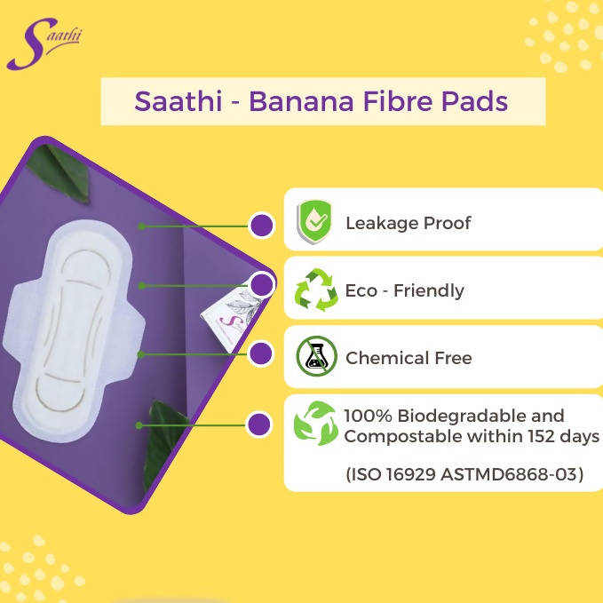 Super-Saver Banana Fiber Biodegradable Sanitary Pads – Saathi: Eco