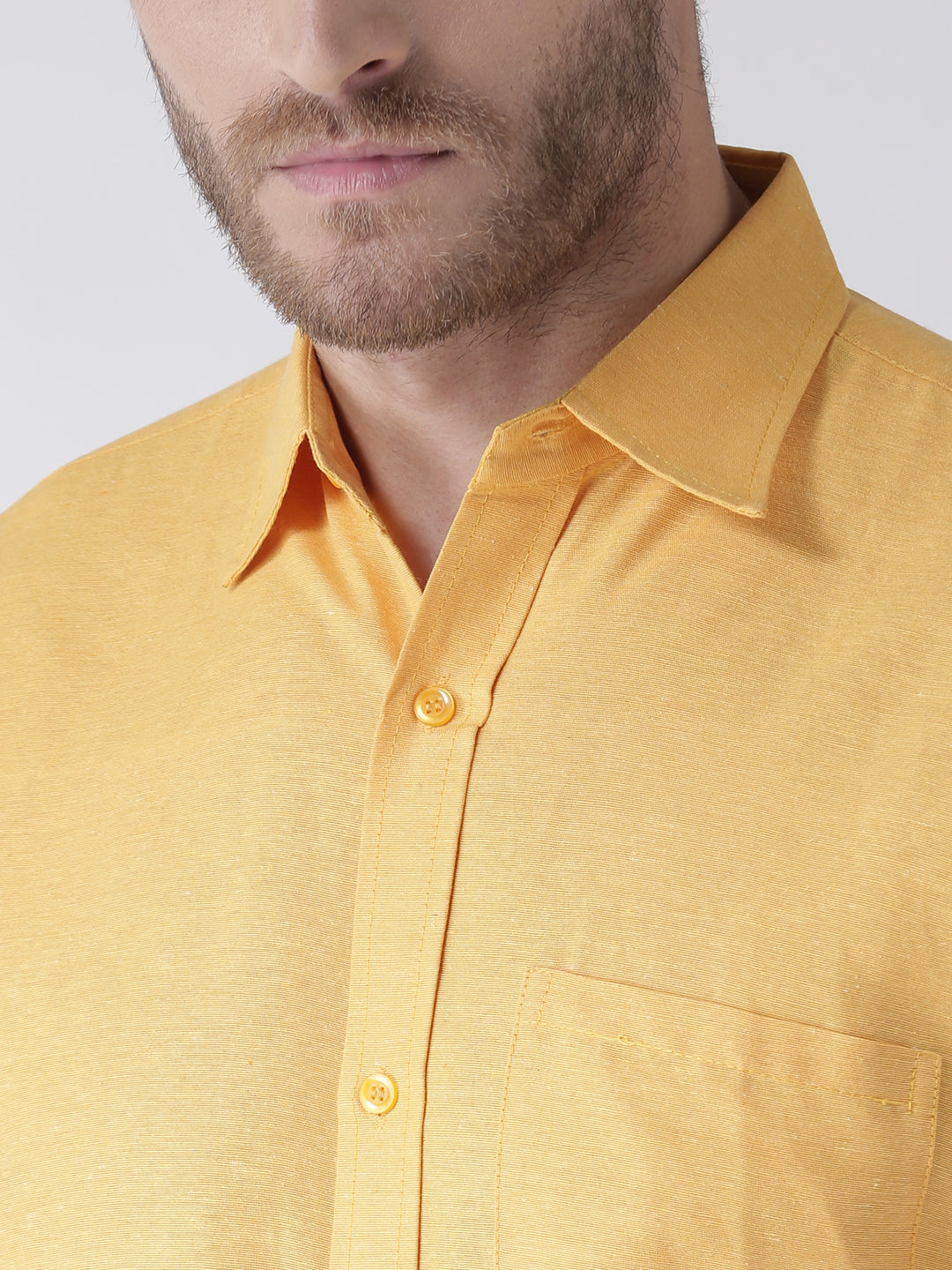 RIAG Yellow Men's Half Sleeves Solid Shirt - Distacart