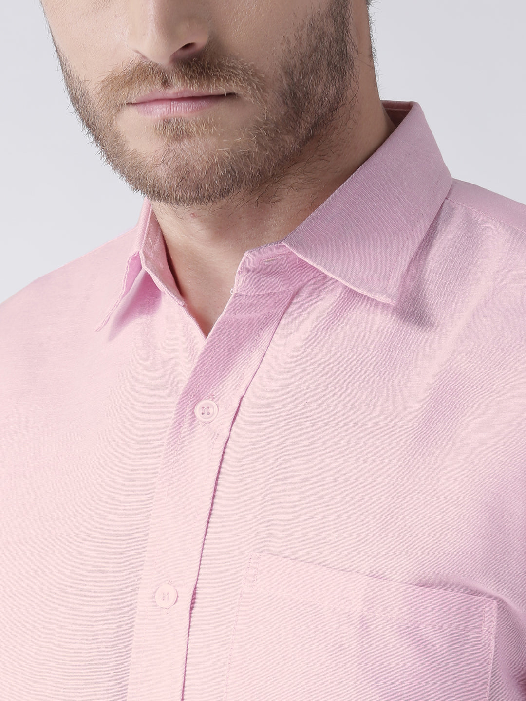 RIAG Pink Men's Half Sleeves Solid Shirt - Distacart