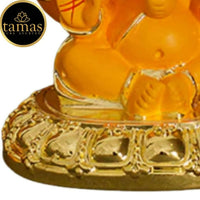 Thumbnail for Tamas Gold Plated Gaj Karna Ganesh Idol Orange & gold Color - Distacart