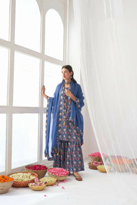 Thumbnail for Designer Stylish Blue Muslin Stitched Suit With Dupatta - Anbazaar - Distacart