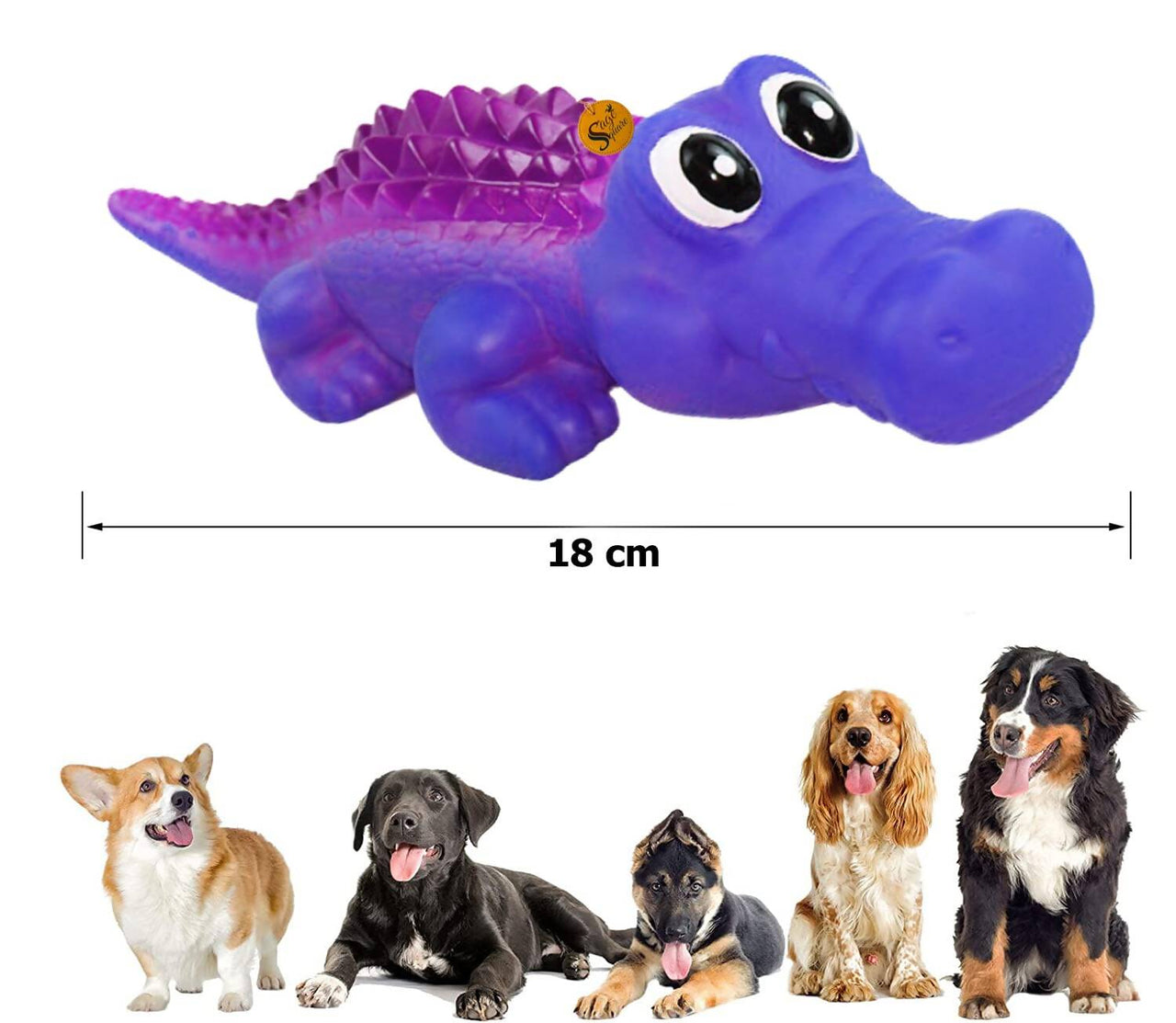 Sage Square Durable Interactive Dog Squeaky Crocodile Toy (Random Color) - Distacart