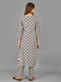 Thumbnail for Kaajh Women's Green Floral Printet Cotton Suit Set - Distacart