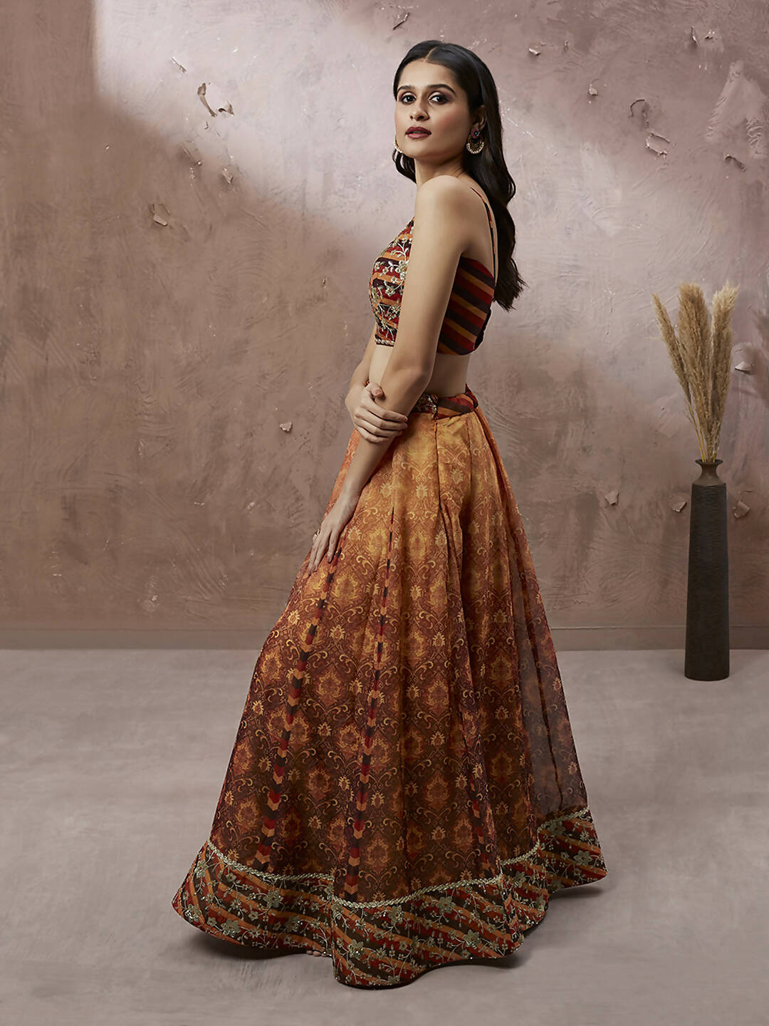 buy White floral printed Lehenga Choli with Sequins Zari Embroidery Work  lehenga – Shopgarb Store